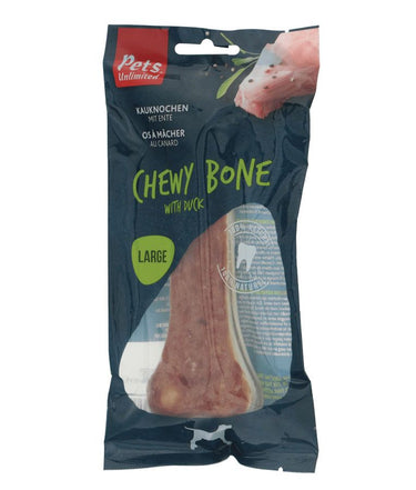 Pets Unlimited Chewy Bone with Duck Large Dog Treats 90g -